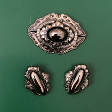 ERMANI BULATTI Комплект винтажный Брошь и клипсы «Ртуть» ERMANI BULATTI Комплект винтажный Брошь и клипсы «Ртуть»